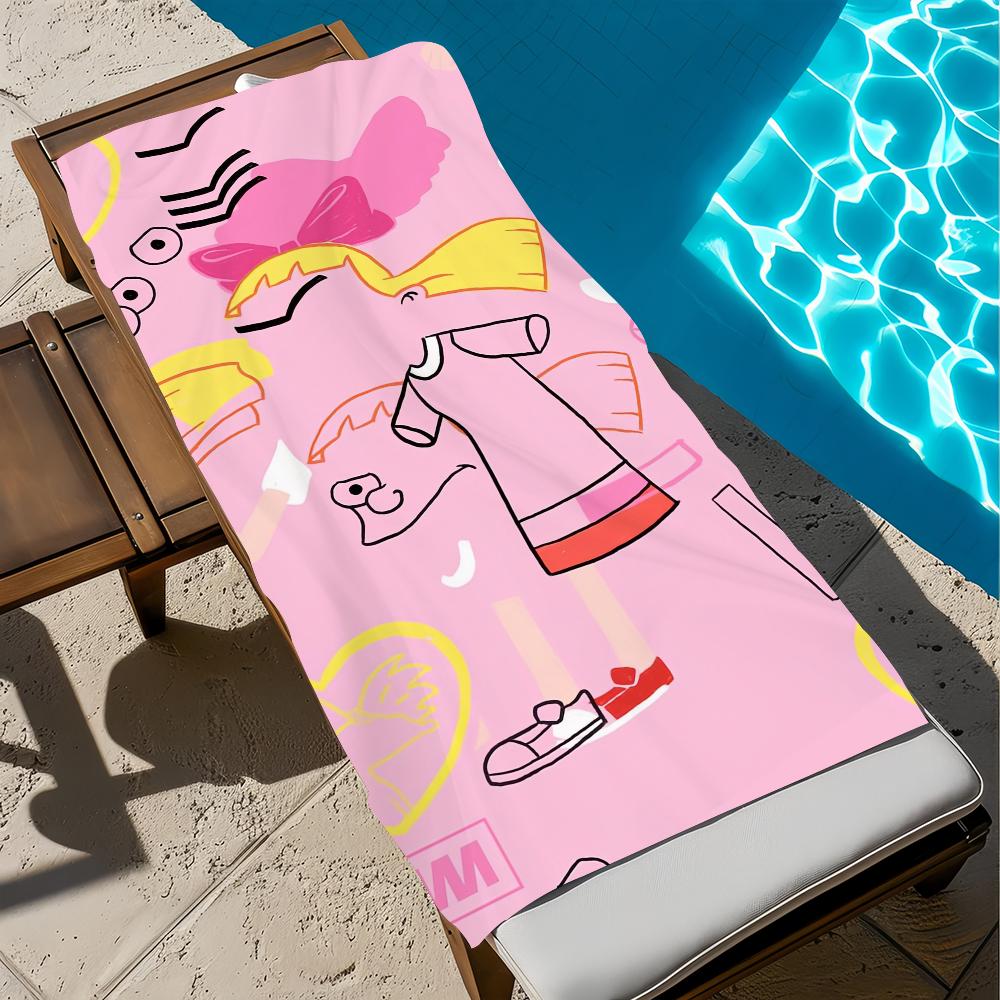 

H-hey cute cartoon A-arnold Towel Beach Quick Dry Soft Pool Towels Gift for Travel Gym Shower Camping sports W30*H60(CM)