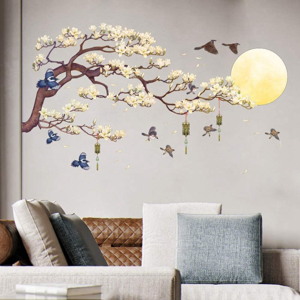 Background DIY Removable Self Adhesive Brown Tree Chinese Style Mural Wall Sticker Decals Wall Art