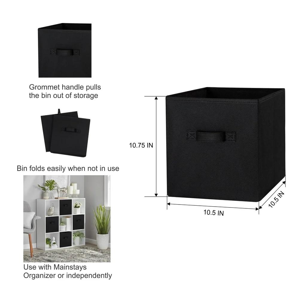 Collapsible Cube Storage Bins 6 Pack Fabric Organizer with Carry Handles Ideal Books Clothes Home Office Organization