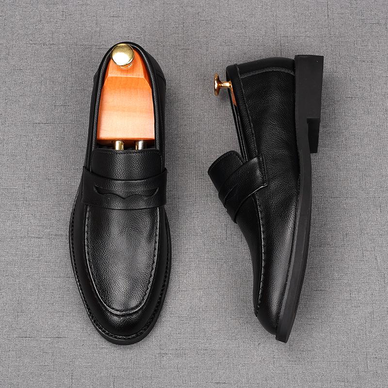Fashion New Arrival Men's Pointed Slip On Business Flats Shoes Male Designer Penny Loafers Homecoming Wedding Dress Footwear