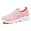 Women’s Breathable Flyknit Shoes Casual Lightweight EVA Soft Sole Slip-On Sneakers for Couples Comfort Walking Shoes