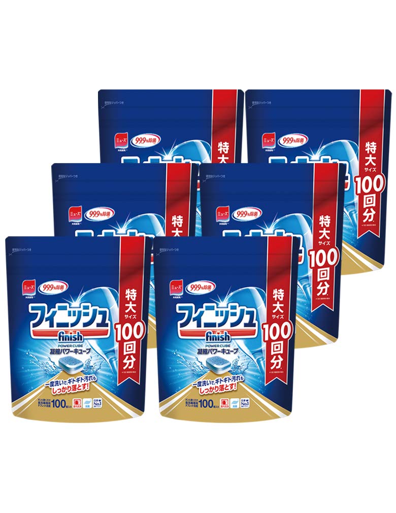 

Finish Dishwasher Detergent Tablet Power Cube L 100 pieces x 6 bags [Bulk Purchase] (600 uses)
