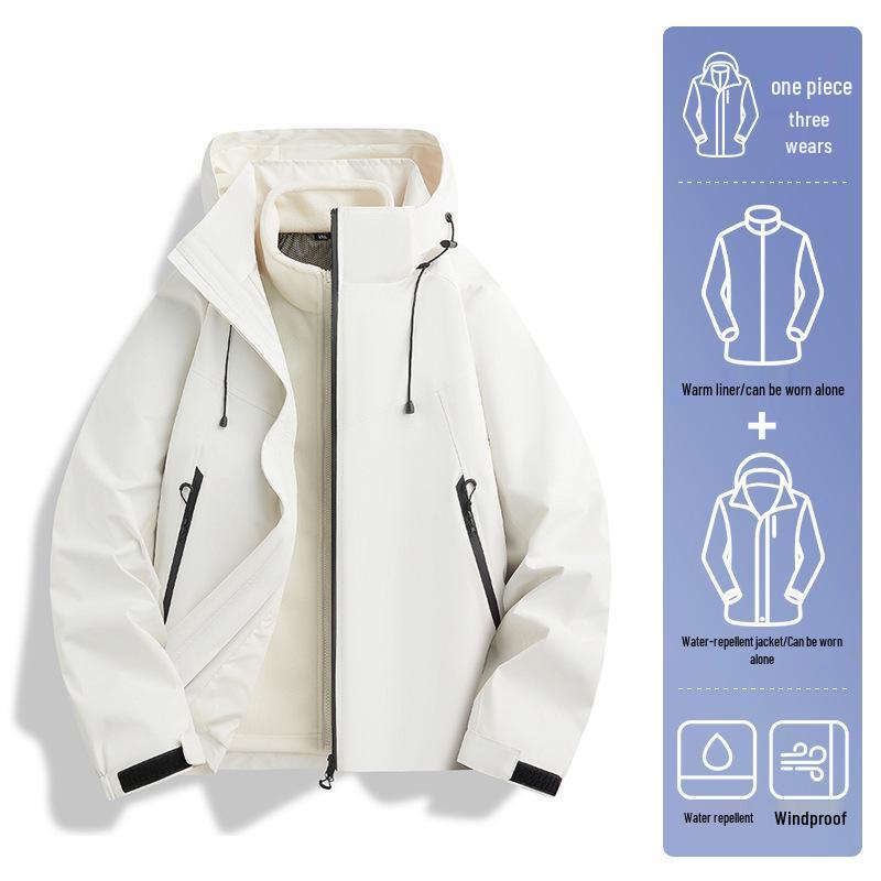 Woodpecker Women's 2025 3-in-1 Windproof Waterproof Jacket for Spring & Autumn Camping and Hiking