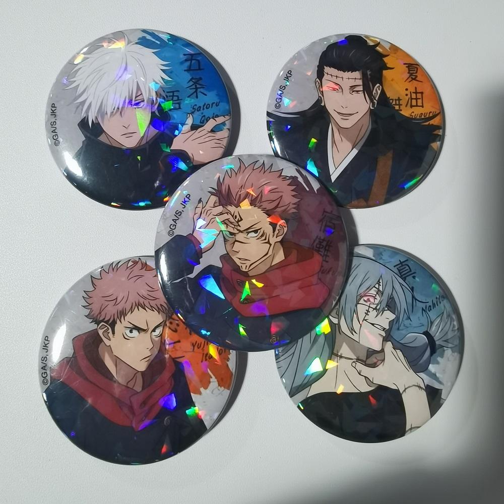 Japanese Anime Jujutsu Kaisen Tinplate Brooch Pins, Figure Icon Badge, Handmade Brooches, Breastpin for Backpack Clothes