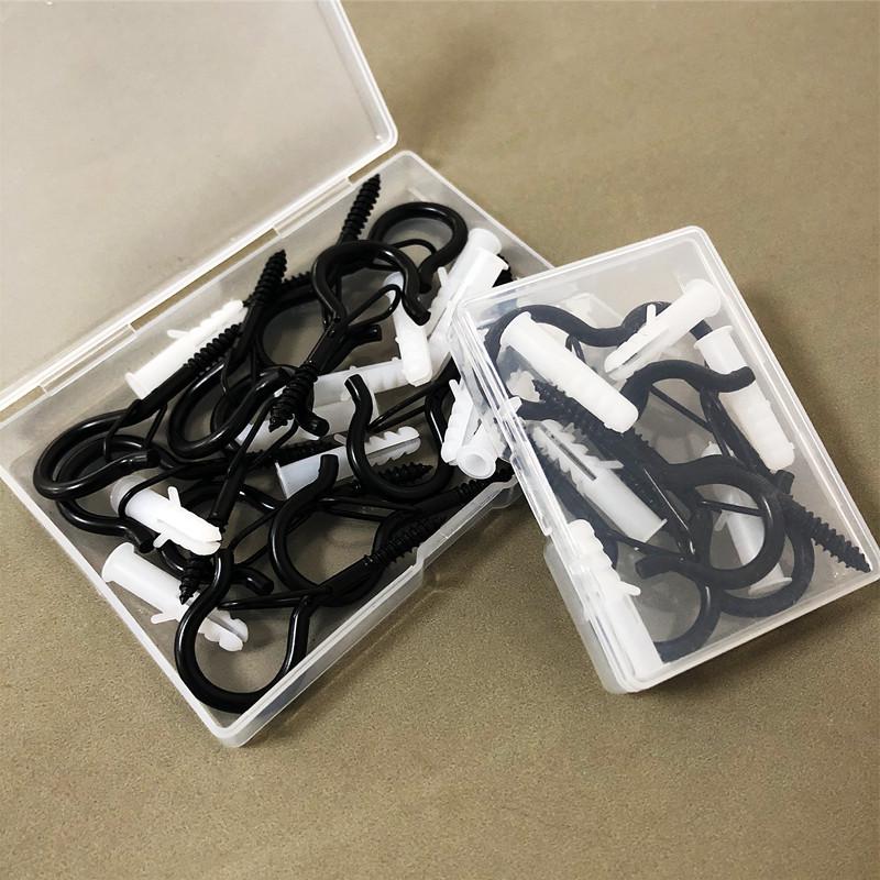 Q-Type Screw Hook Set with Safety Buckle & Expansion Tube for Indoor/Outdoor Decoration