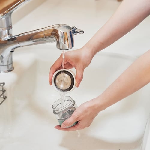 Smile LALALUCTUS Tea Bottle with Strainer, Vacuum-Sealed, Double-Walled, Keeps Tea Hot or Cold (Cream White)