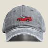 Red Sports Car Silhouette Fashion Washed Baseball Cap Hat Outdoor Activities
