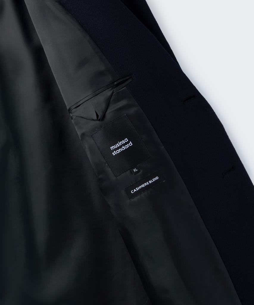 Musinsa Standard Cashmere Blend Oversized Single Coat [Navy]