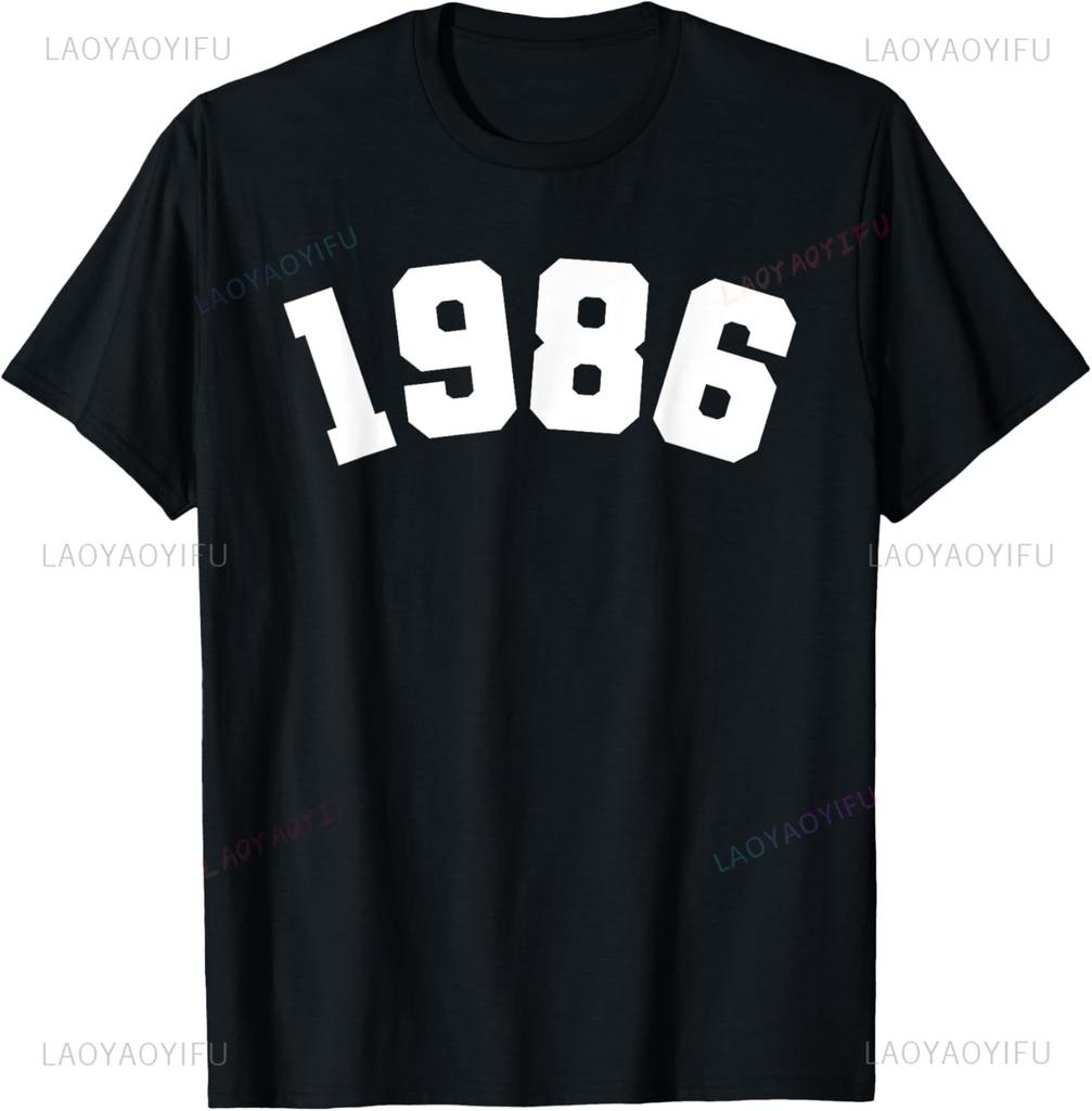 Vintage 39th Birthday Decorations Vintage 1986 39 Years Old Streetwear Custom Printed Graphic T Shirts Funny Shirt Camisas