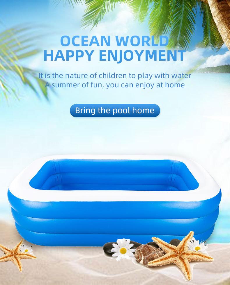 Large Pool For Adults Family 2/2.6/3M Inflatable Swimming Pool Detachable Above Ground Rectangular PVC Outdoor Water Games Toy