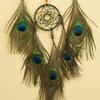 Vintage Peacock Feathers Dream Catcher Handmade Wind Chimes Bedroom Hanging Wall Pendants Home Decorations For Party Gifts