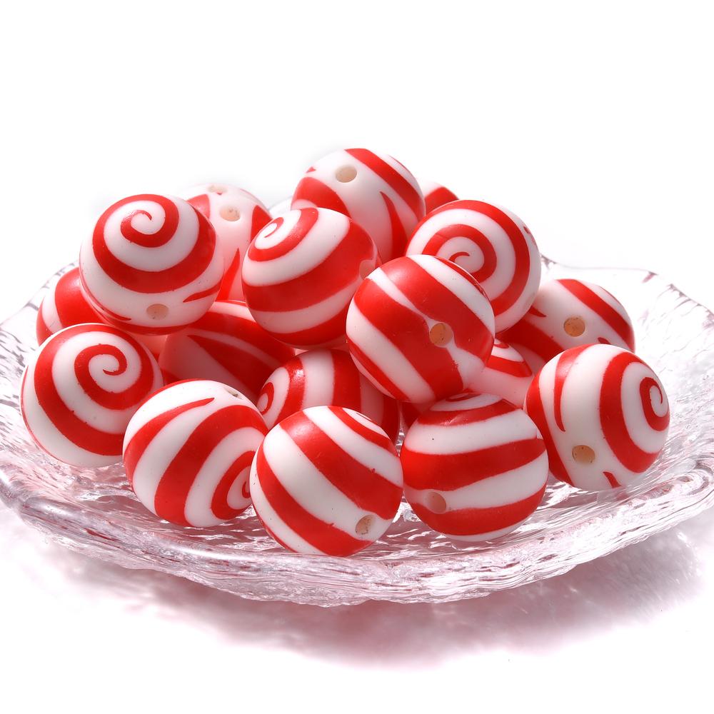 15mm 10Pcs Silicone Printed Circular Spaced Beads Without Bisphenol A Food Grade Focus Beads Baby Chew Toys Necklaces Jewelry