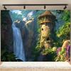 1 Piece of Cartoon Princess Tower Background Fabric Made of Polyester for Photography Party Banner Background