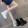 Women White Ankle Boots Increase Height Thick Sole Winter Outdoor Leisure Shoes For Girls Spring Autumn Motorcycle Booties Mujer
