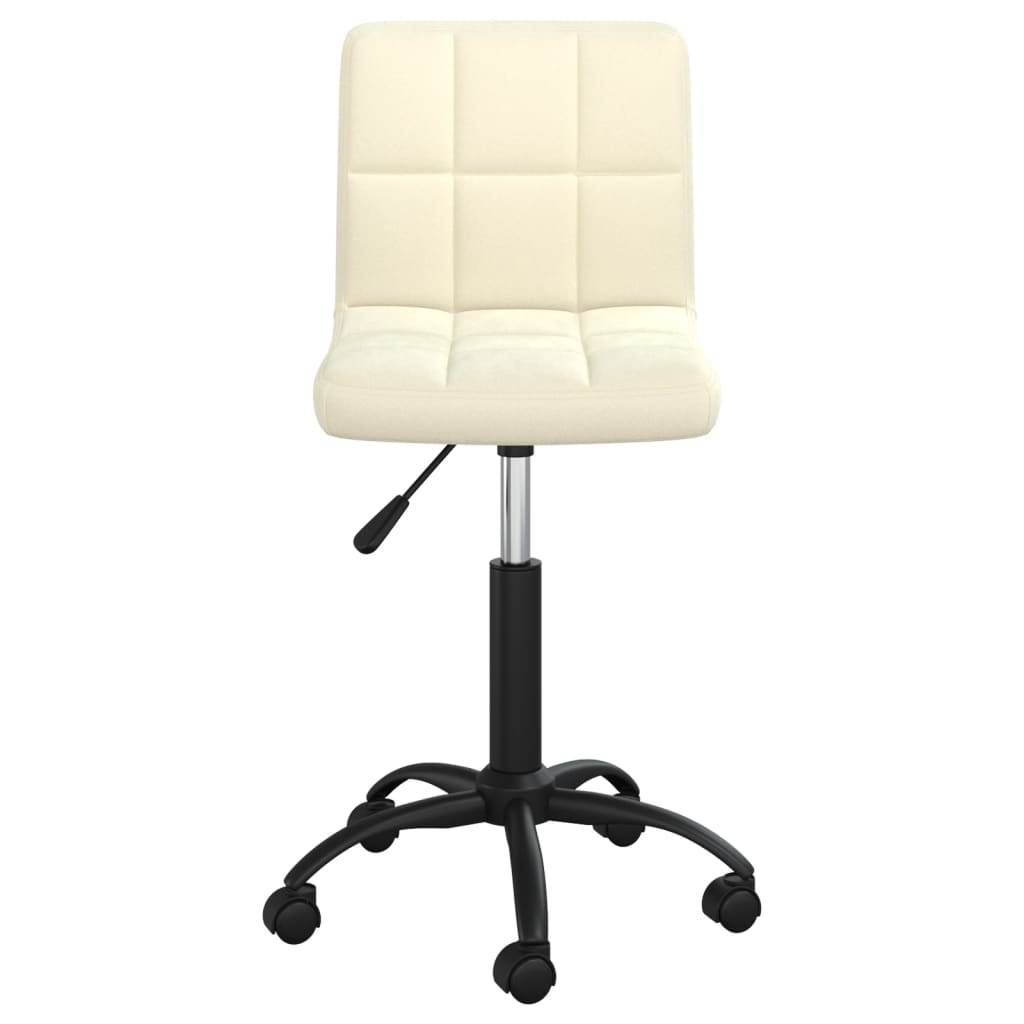 Vidaxl Swivel Office Chair, Cream, Upholstered with Velvet