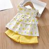 Girls Summer Floral Sleeveless Top And Shorts Set Comfortable Stylish Baby Two Piece Outfit For Warm Weather