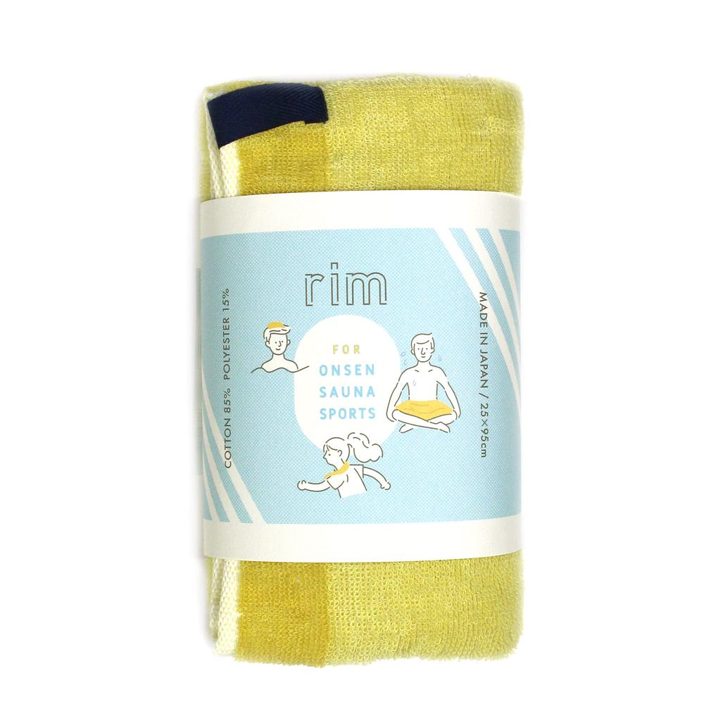 Iori Imabari Rim Organic Cotton Bath Towel Suitable for Sauna and Bath Towel, (Blue), Quick-Drying,