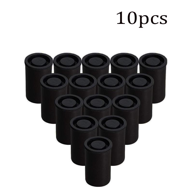 10 stk Plast Tom svart/hvit flaske 35mm filmbokser Beholdere