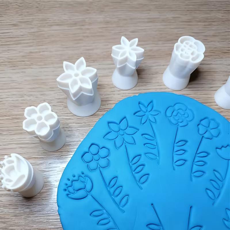 Clay Stamp & Molding Kit Flower Leaf Design Diy Crafts And Art Creations For Making, Pottery, Scrapbooking, Card Making