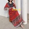 Island Vacation Skirt Xishuangbanna Travel Wear Cotton and Silk Floral Dress Xia Bohemian Skirt
