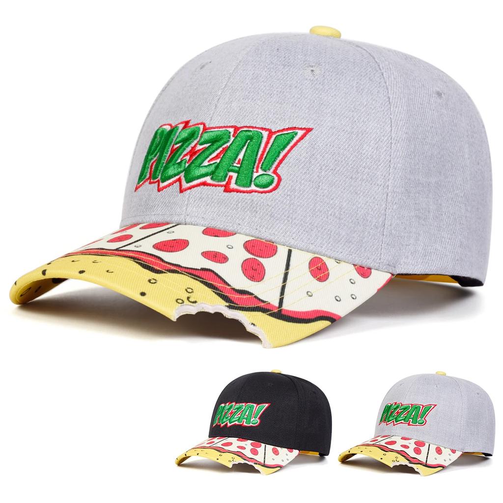 Baseball-Naht Genäht Bestickt Alphabet Pizza Neutrales Geschlecht Frauen Männer Für Mützen Frühling Herbst Outdoor Sonnenschutzhut Verstellbar Lässig
