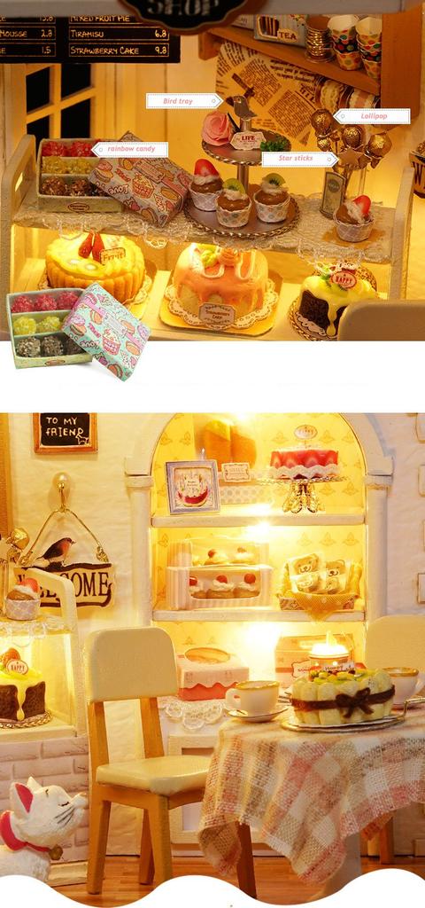 Dollhouse DIY Kit Set Miniature Cake Diary