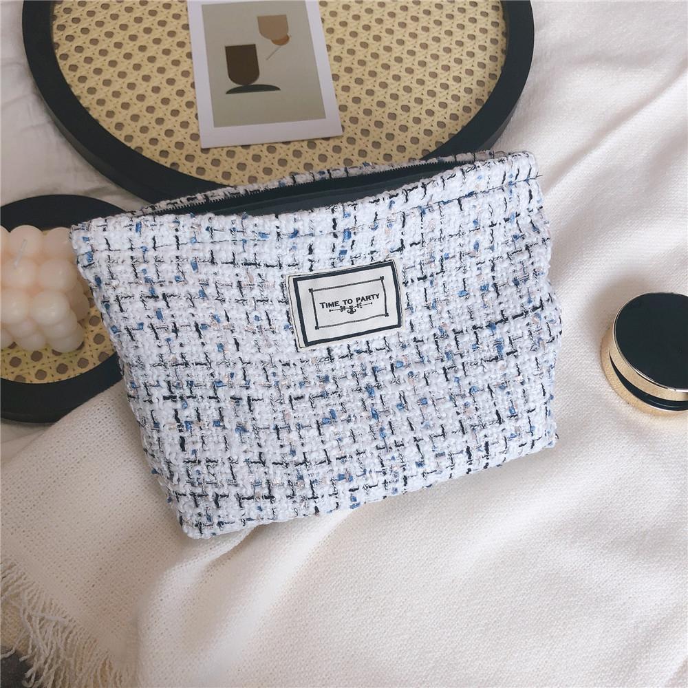 621 Portable Canvas Cosmetic Bag Makeup Bag Large Capacity Travel Toiletry Bag Accessories Organizer Pouch