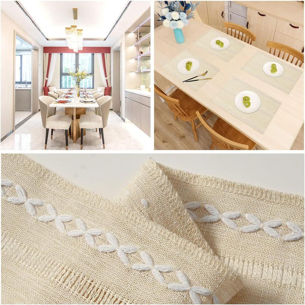 Placemat Kitchen Table Heat-Resistant Coffee Teacup Mat Natural Woven Table Flag Cotton Linen Western Mat