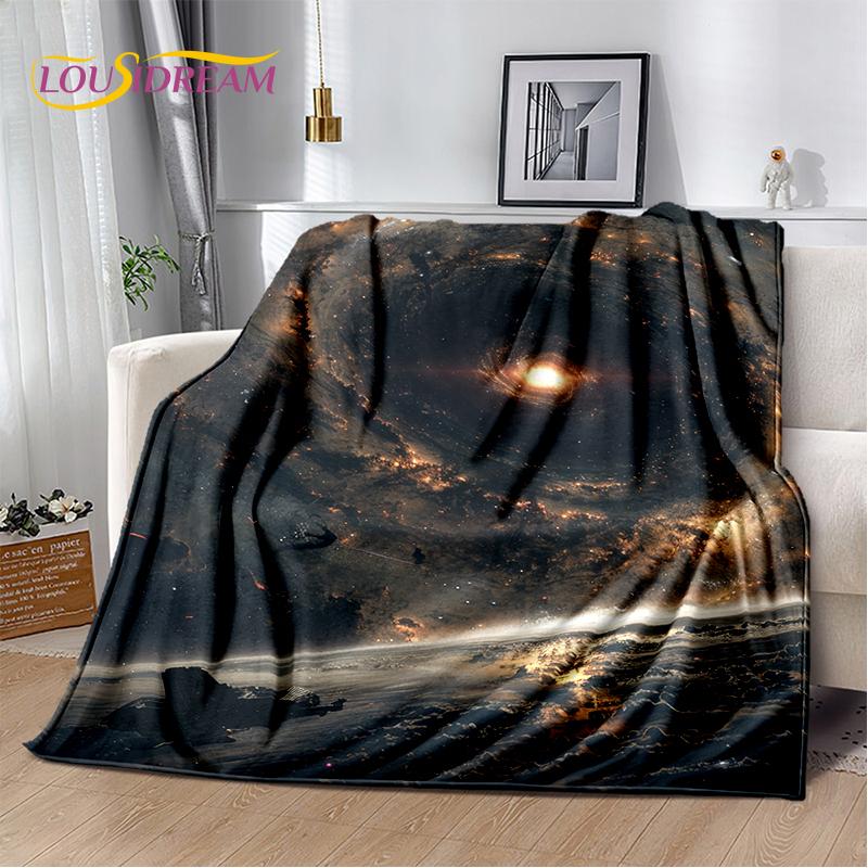 Universe Space Stars Black Hole Galaxy Earth Milky Way Soft Blanket,Soft Throw Blanket for Home Bedroom Bed Sofa Cover kid Gift