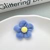 20Pcs 48mm Flower Embellishment With Button For Clothes Hat Patch Fabric Sewing Craft Headwear Hair Clips Decor Accessories
