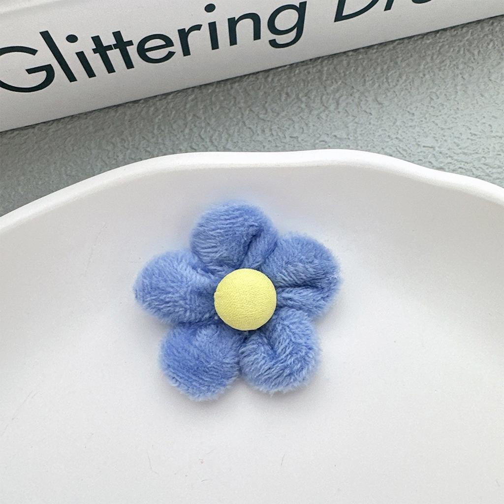 20Pcs 48mm Flower Embellishment With Button For Clothes Hat Patch Fabric Sewing Craft Headwear Hair Clips Decor Accessories