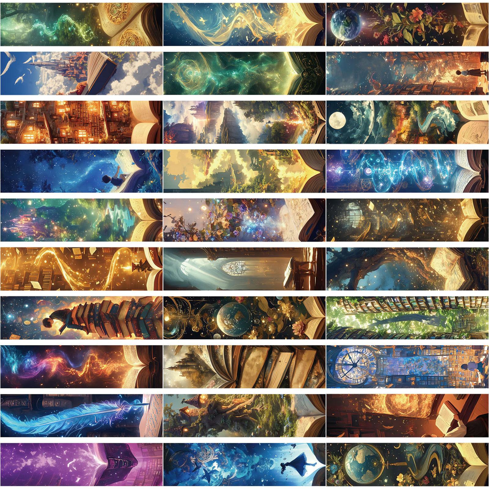 

30 листов/набор креативных закладок, маркер для книг Fantasy Reading, эстетические бумажные закладки, маркеры для страниц для учителей и учеников