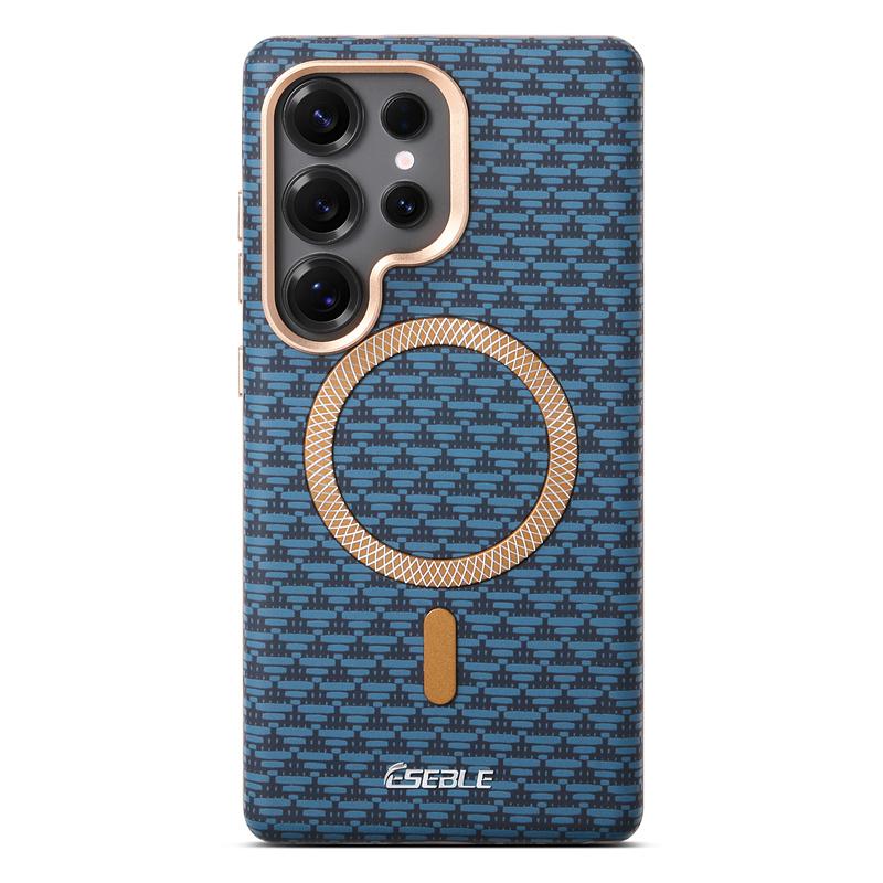 Luxury Leather Magsafe Phone Case for Samsung Galaxy S25 S24 Ultra Plus Wireless Charging Magnetic Shockproof Protective Cover