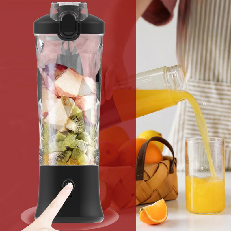 Odšťavňovač 600 ml velkokapacitní nádoba na šťávu dobíjecí Praktický multifunkční stroj na vaření ovoce s drceným ledem