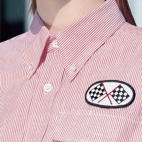 Work Short Striped Eco Mark RCS433 4L [Midori Anzen] Clothes, Sleeve, Shirt, Unisex, Antistatic, Certified, Top, Blue,