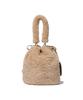 Covernat Woman Clover Heart Fluffy Bucket Bag Beige