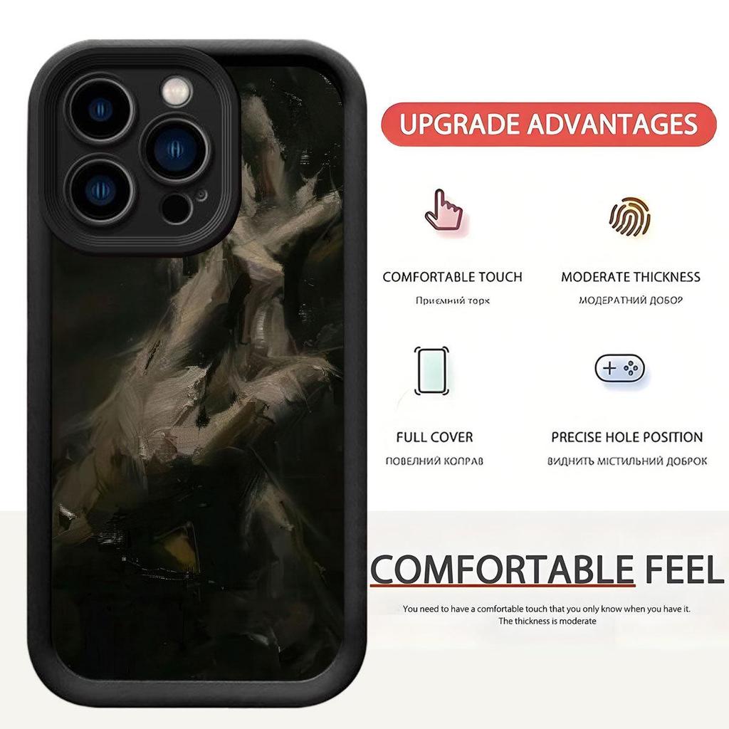 iPhone 15/16/17 Pro Max Black Groove Pattern Protective Case
