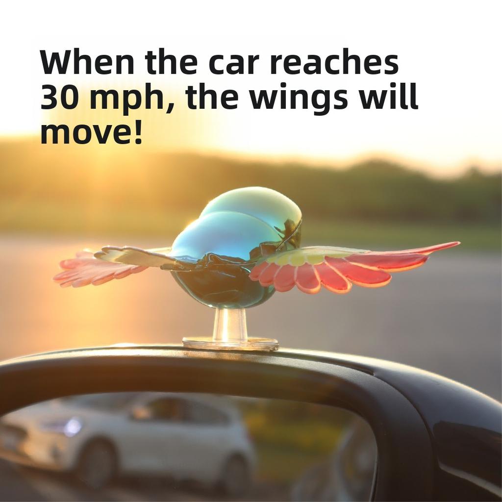 Flying bird, motorcycle car creative ornament wind plug-in car decoration simulation bird feng shui ornament