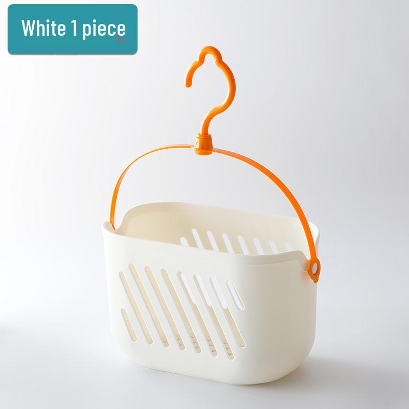 Zesílený jednobarevný závěsný úložný koš do koupelny a kuchyně s háčky