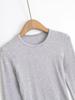 Trendy Women's Ribbed Long Sleeve Round Neck T-shirt - Slim Fit Autumn/Winter Base Layer in Solid Color.