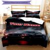 3PC Custom Name Night Mustang Bedding Set Printed Bedding Set Duvet Cover Closure Includes 1 Duvet Cover & 2 Pillowcases for All Seasons Bedroom
