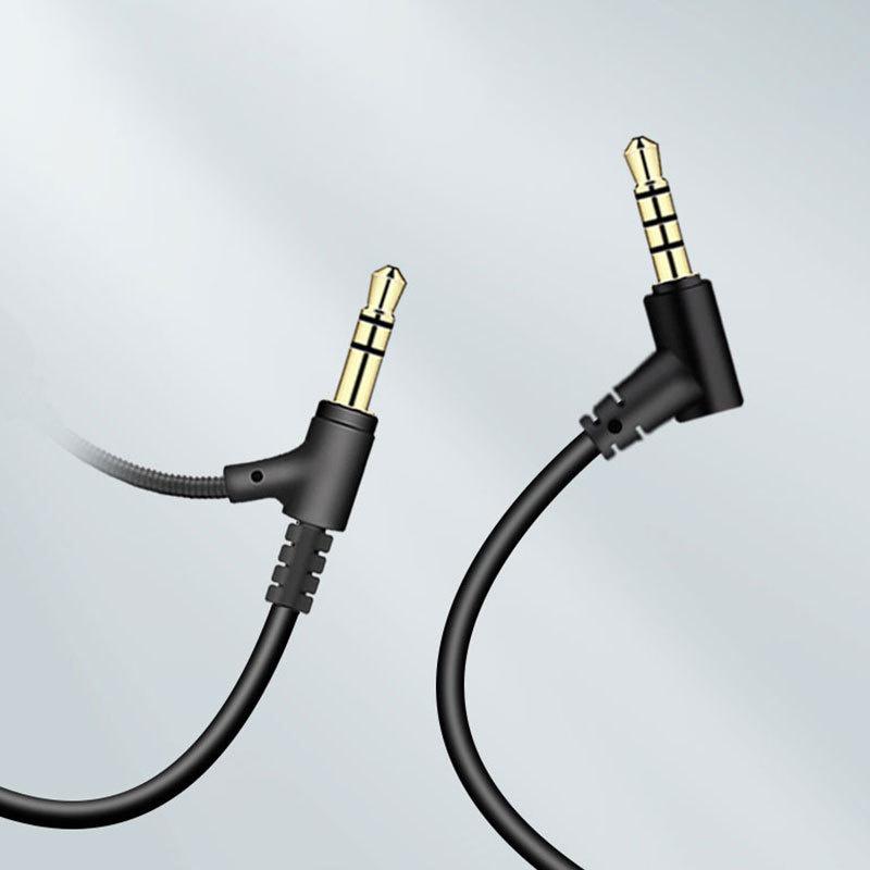Digital Chip 3.5Mm With Microphone Audio Cable Head Mounted Headphones Adjust Volume Control Microphone Aux Audio Cable