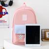 Three-Piece Backpack Set Color Contrast Schoolbag Girls Large Capacity Backpack for Primary and Secondary School Students