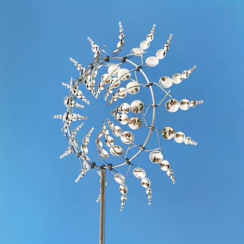 Outdoor Rotating Metal Windmill Sculpture Personalized Irregular Craft Decoration Wind Solar Spinners Yard Garden Decor