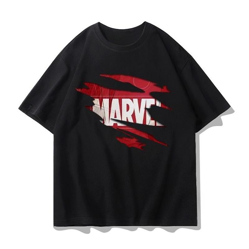 Genuine Authorized Avengers Men's Summer Spider-Man Iron Man Hulk Bust Top Men's T-Shirt Short Sleeve Streetwear