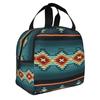 Tribal Geometría Azteca Print Portable Lunch Boxes Waterproof Thermal Cooler Food Insulated Lunch Bag Kids School Children