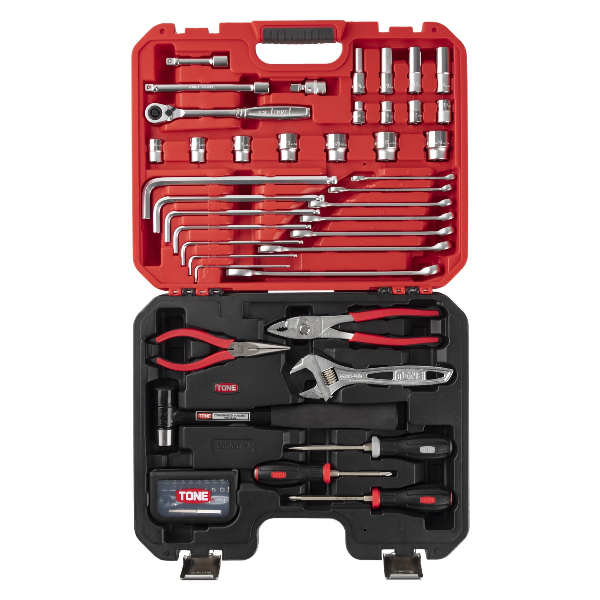 

TONE K600 Combination Tool Set Set, 9.5mm (3/8 ) Drive, Red, 63-Piece