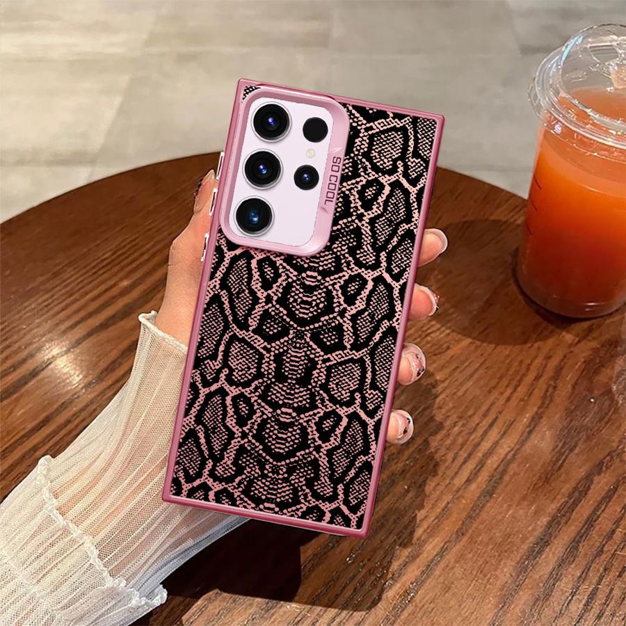 Case for Samsung Galaxy S25Edge S25 Note 20 Ultra S24 FE S21 S20 FE S23 S22 Ultra Phone Cover Snakeskin Pattern