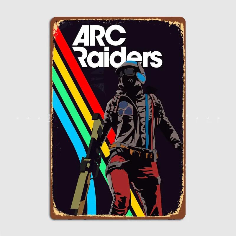 Poster Gioco Arc Raiders Segno Vintage Garage Camera da Letto Personalizzata Decorazione Murale Stanza Poster Decorativi per la Casa Poster Metallico Decorazione Interna