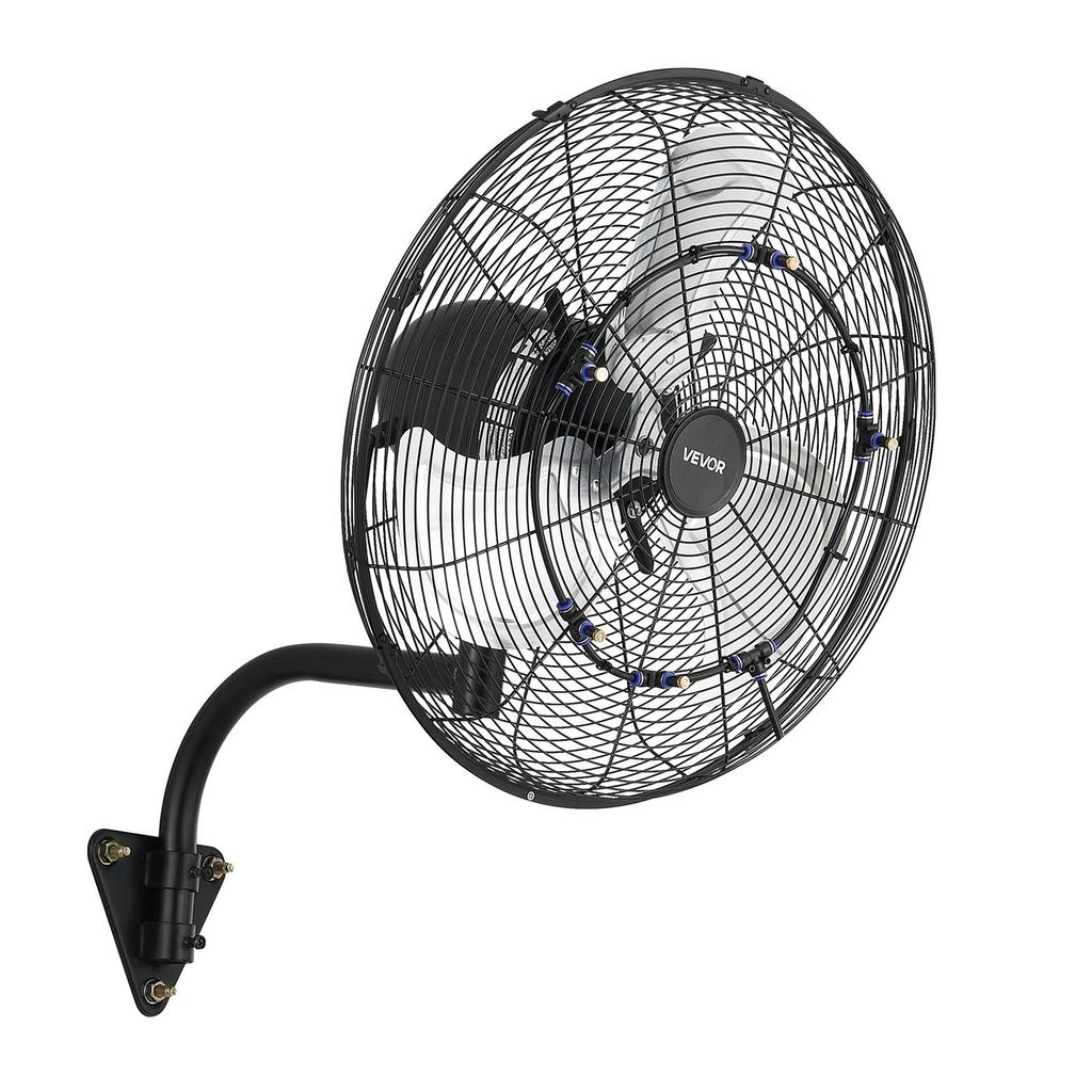 Wall Mount Fan, 505 Mm Wall Mounted Hanging Fan with Oscillating & Mist, Remote, IP44-rated, 3-Speed, 18h Timer, Temperature Control, Powerful for